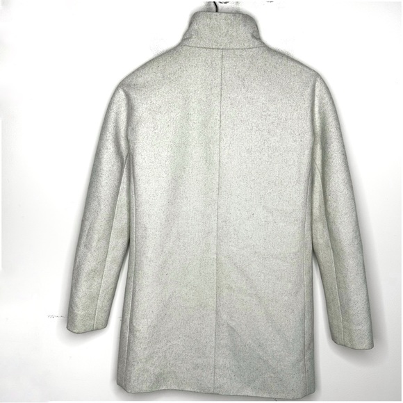 J. Crew Women’s Gray City Coat Wool Blend Long Line Button High Collar Size 00 - Picture 5 of 10